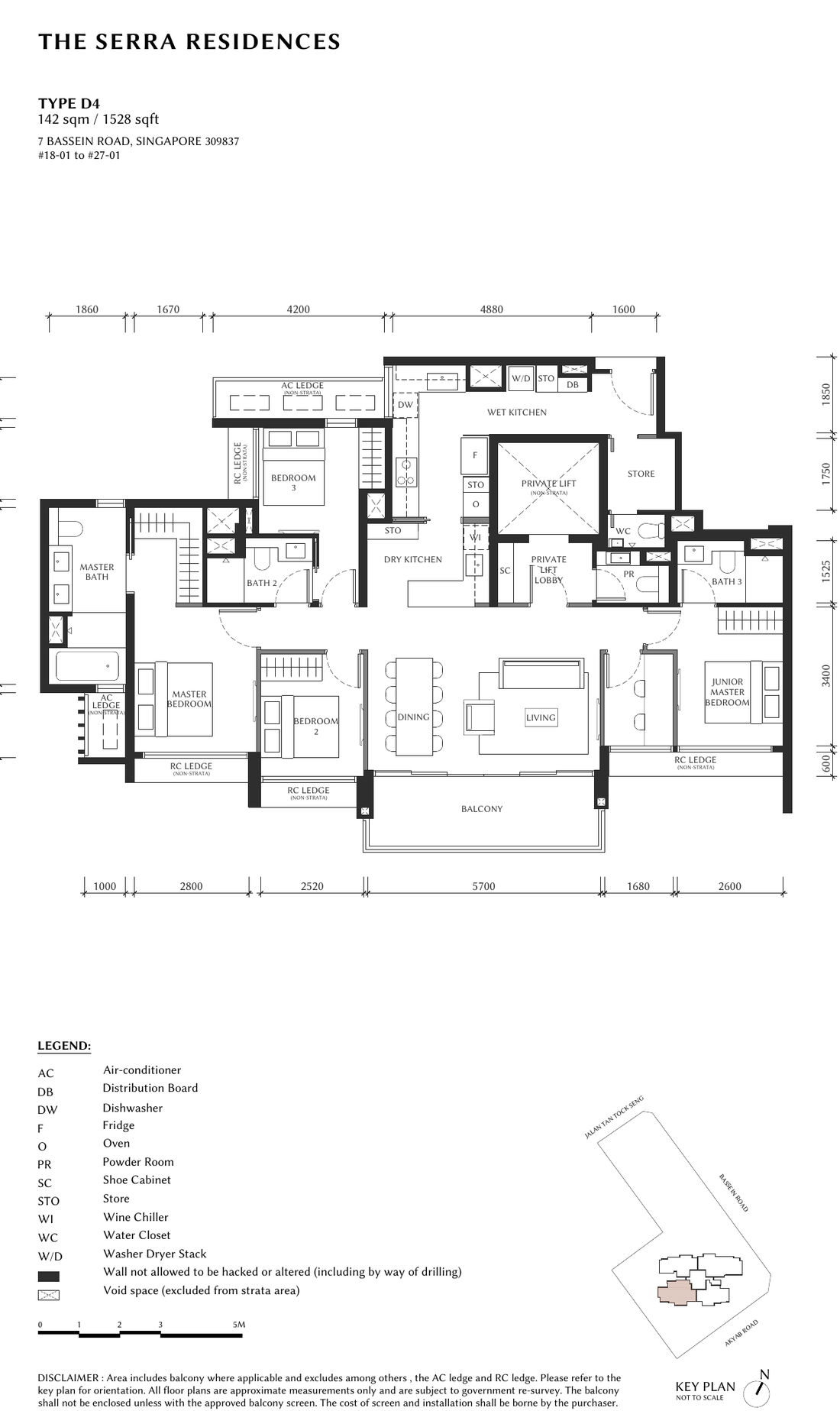 Type D4 floor plan, 1528 sqft