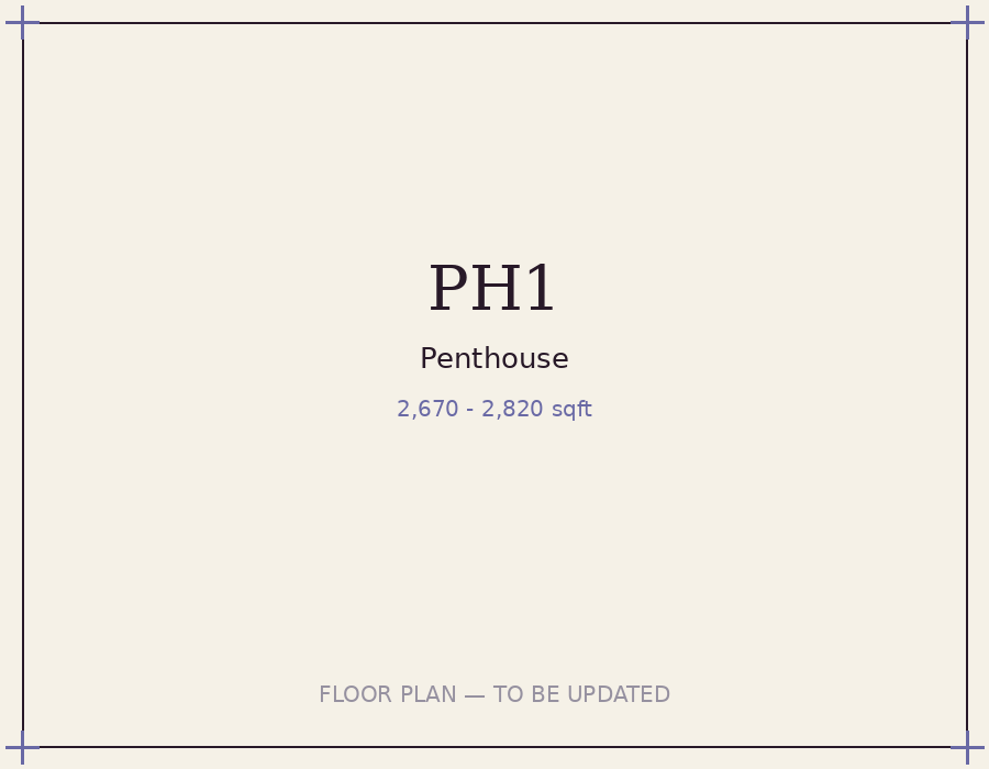 Type PH1/PH2 Penthouse floor plan, 2670-2820 sqft